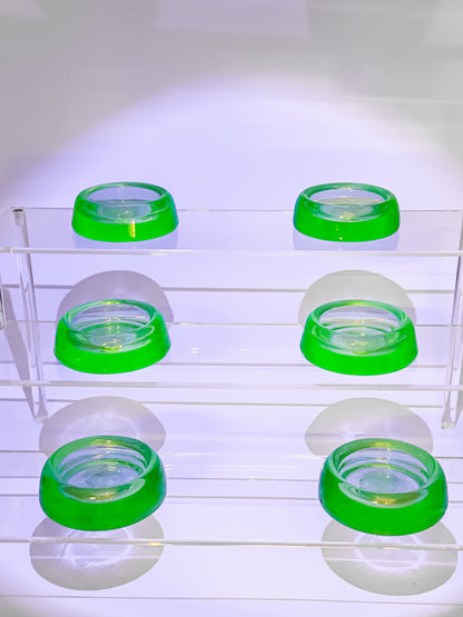 Anchor Hocking Uranium Glass Furniture Coasters - Set of 6