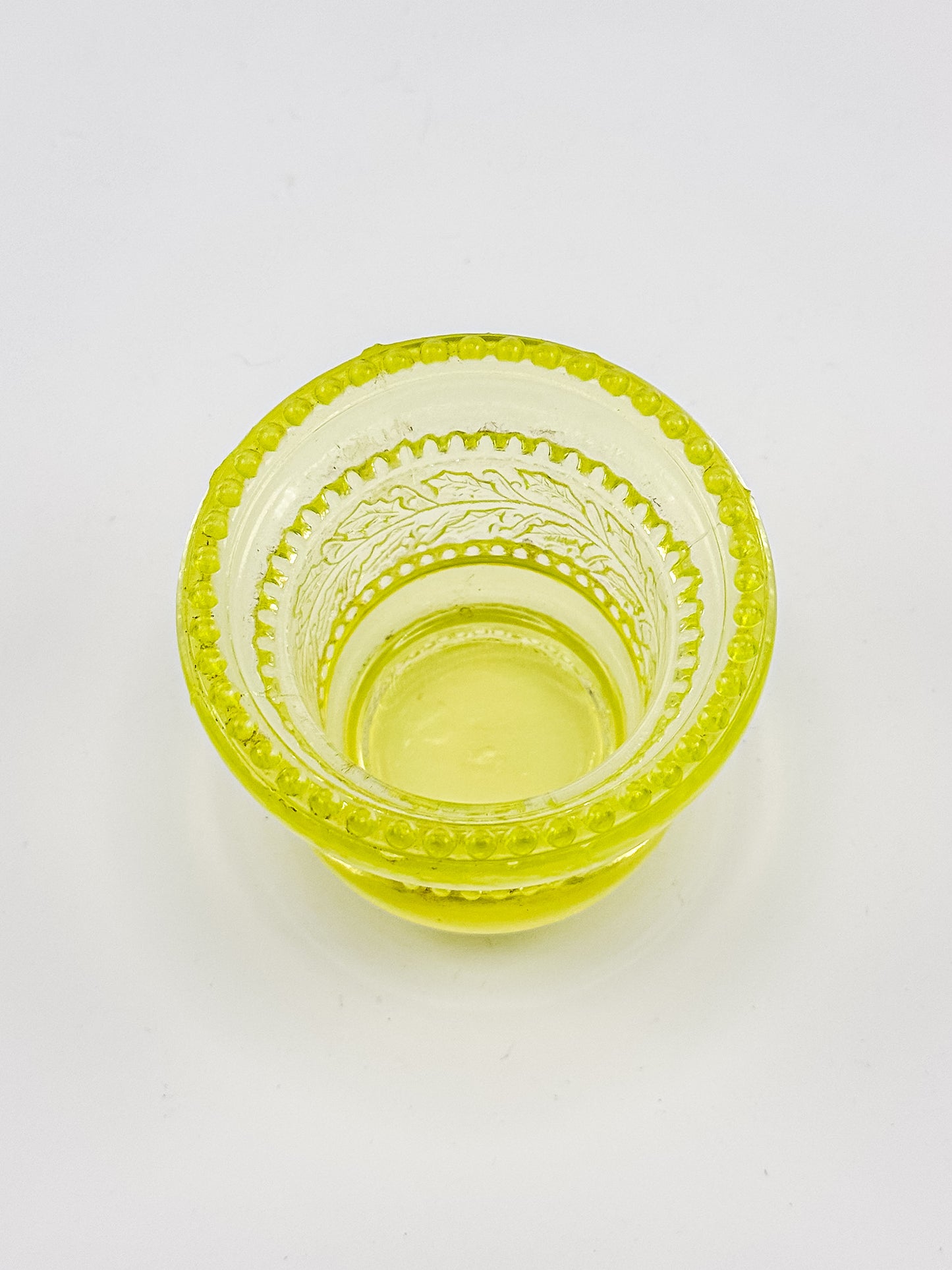 Vintage Joe St Claire Uranium Vaseline Glass Toothpick Matchstick Holder