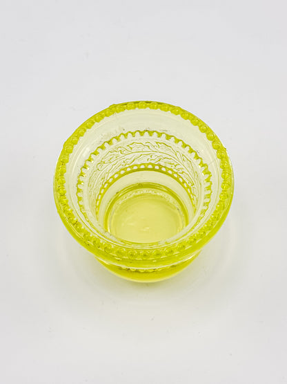 Vintage Joe St Claire Uranium Vaseline Glass Toothpick Matchstick Holder