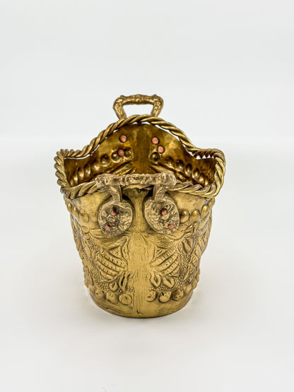 Brass Seashell Nautical Handled Basket