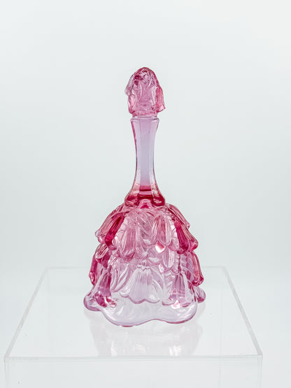 Fenton Art Glass Temple Bell – Dusty Rose Lily of the Valley