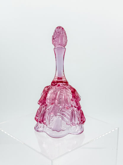 Fenton Art Glass Temple Bell – Dusty Rose Lily of the Valley