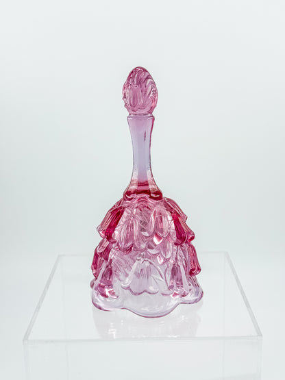 Fenton Art Glass Temple Bell – Dusty Rose Lily of the Valley