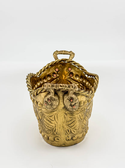 Brass Seashell Nautical Handled Basket