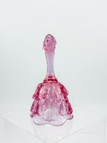 Fenton Art Glass Temple Bell – Dusty Rose Lily of the Valley