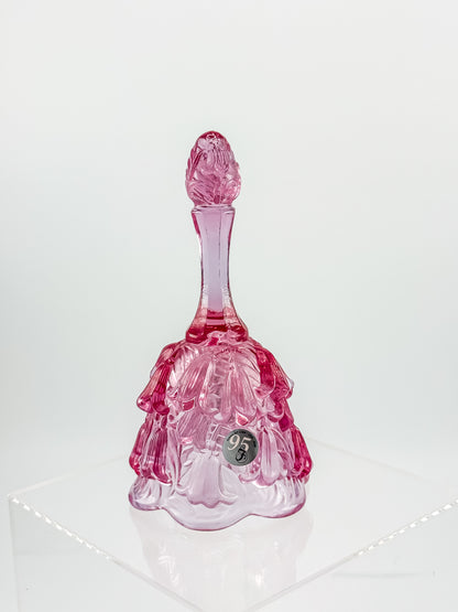 Fenton Art Glass Temple Bell – Dusty Rose Lily of the Valley