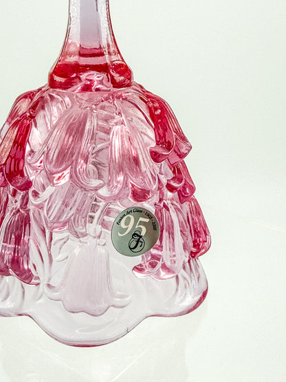 Fenton Art Glass Temple Bell – Dusty Rose Lily of the Valley