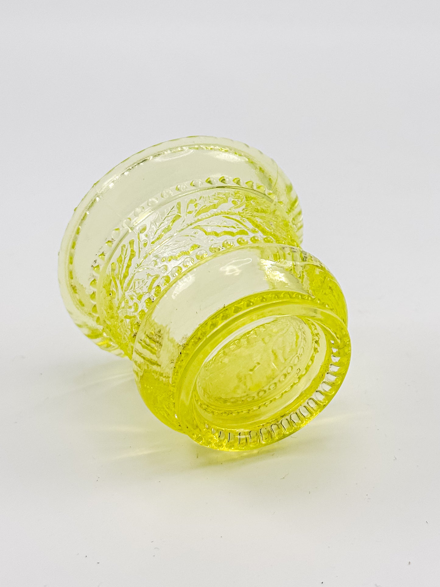 Vintage Joe St Claire Uranium Vaseline Glass Toothpick Matchstick Holder