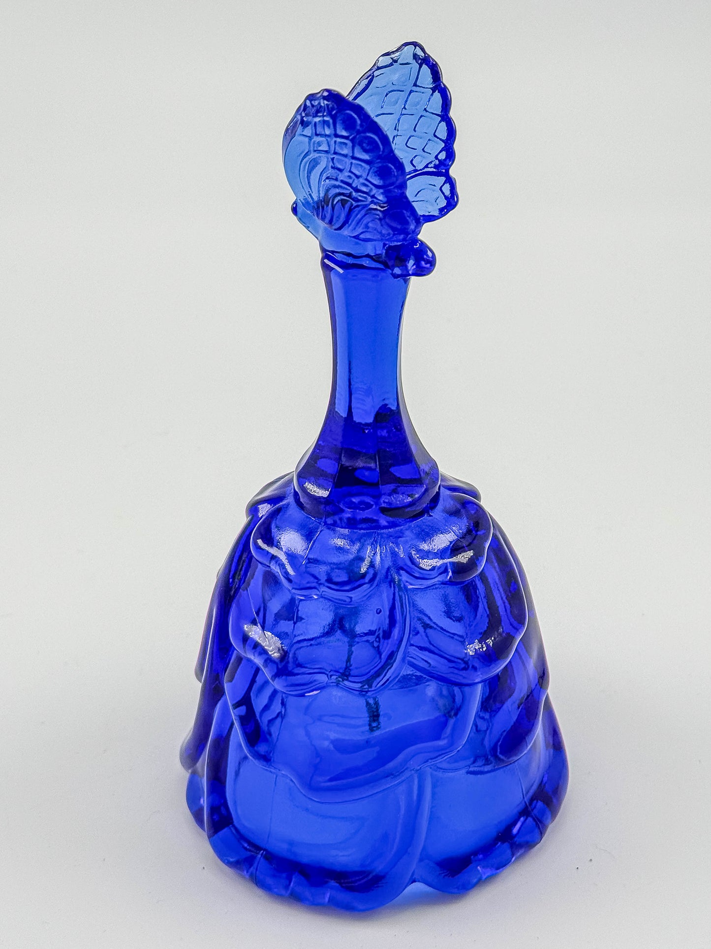 Vintage Fenton Glass Cobalt Blue Butterfly Bell