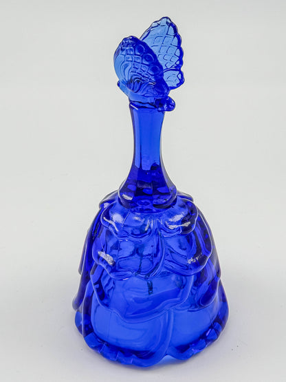 Vintage Fenton Glass Cobalt Blue Butterfly Bell