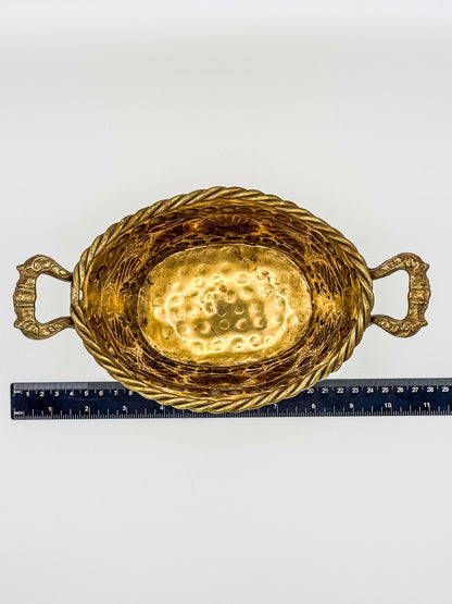 Brass Seashell Nautical Handled Basket