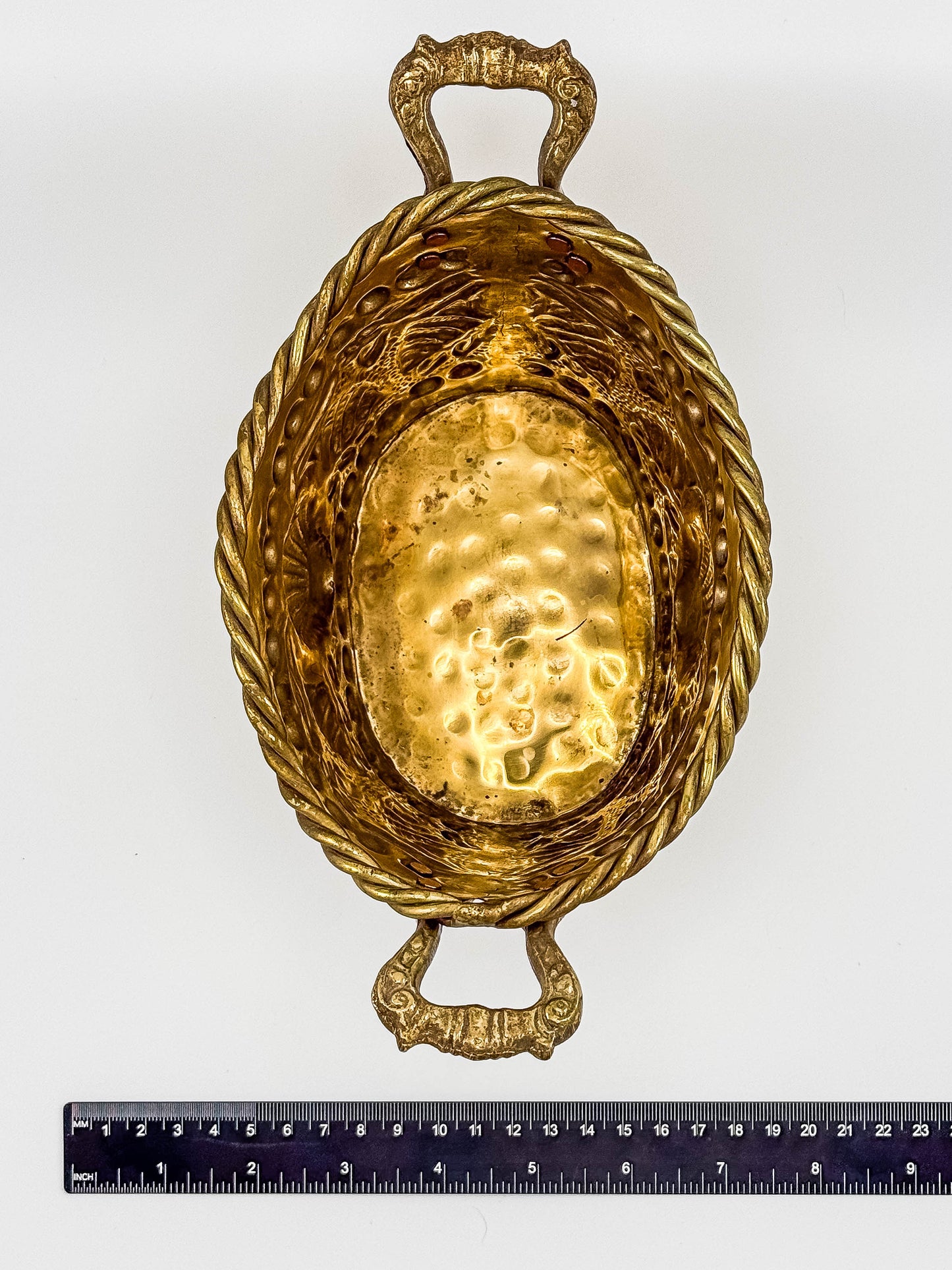 Brass Seashell Nautical Handled Basket