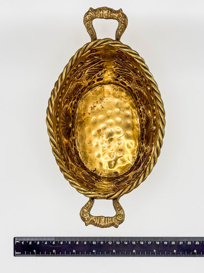 Brass Seashell Nautical Handled Basket