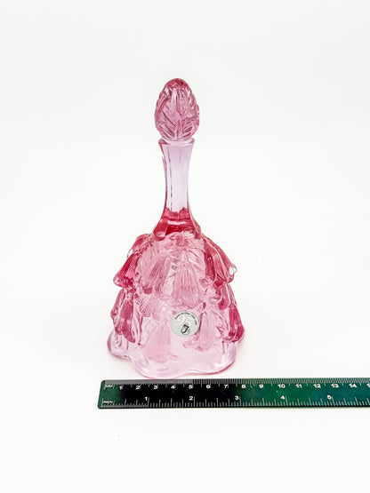 Fenton Art Glass Temple Bell – Dusty Rose Lily of the Valley
