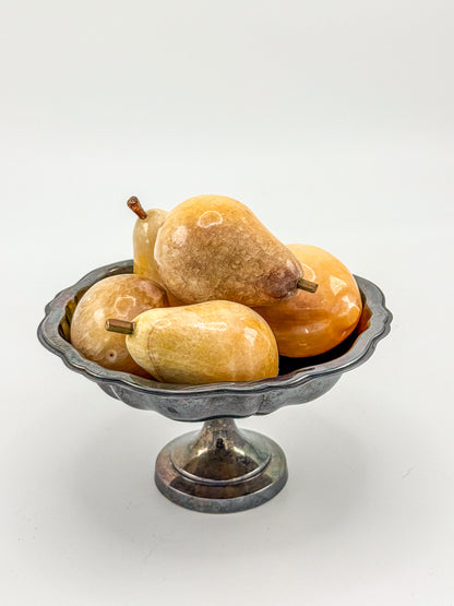 Vintage Alabaster Fruit Set - Three Pears and Two Peaches