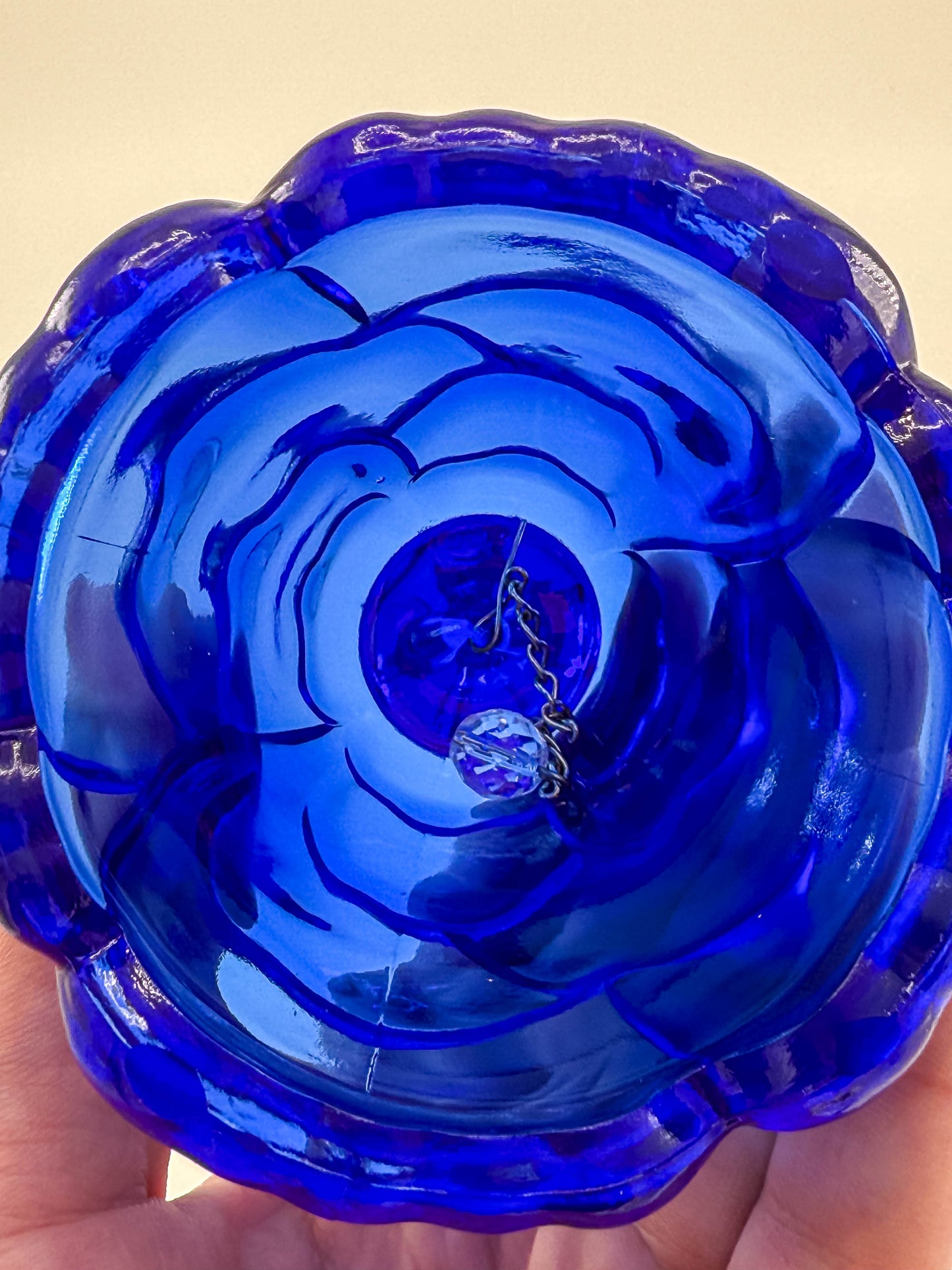 Vintage Fenton Glass Cobalt Blue Butterfly Bell