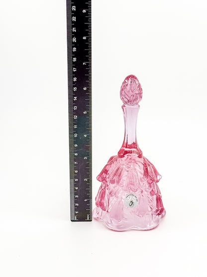 Fenton Art Glass Temple Bell – Dusty Rose Lily of the Valley
