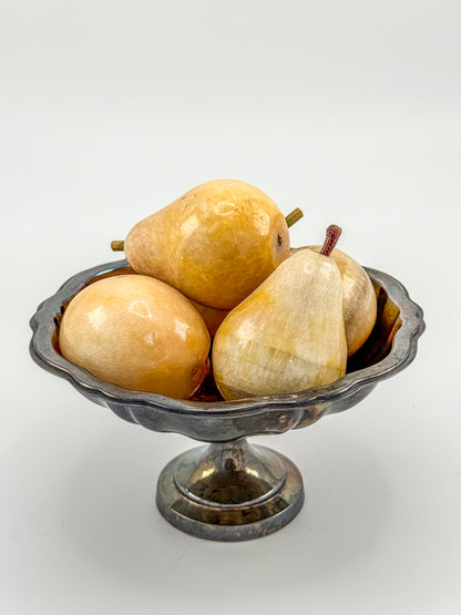 Vintage Alabaster Fruit Set - Three Pears and Two Peaches