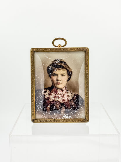 Antique Brass Miniature Photo Frame – Victorian Portrait, Easel & Hanging