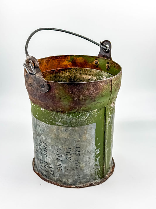 Vintage Metal Ammo Canister Bucket