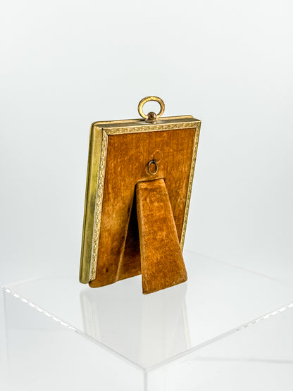 Antique Brass Miniature Photo Frame – Victorian Portrait, Easel & Hanging