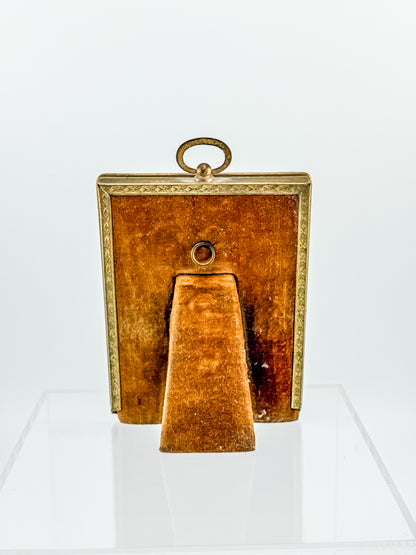 Antique Brass Miniature Photo Frame – Victorian Portrait, Easel & Hanging
