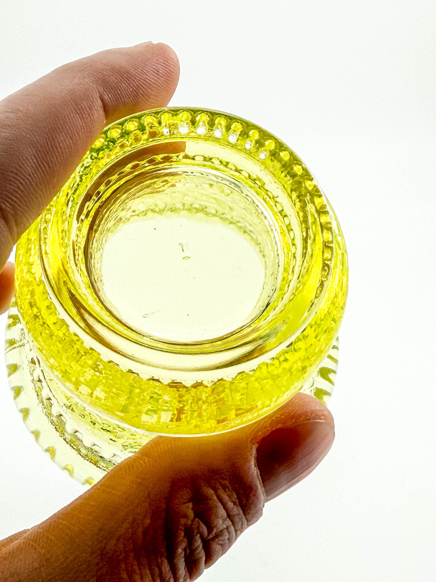 Vintage Joe St Claire Uranium Vaseline Glass Toothpick Matchstick Holder