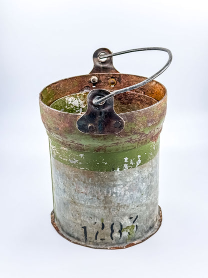 Vintage Metal Ammo Canister Bucket