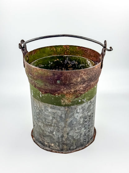Vintage Metal Ammo Canister Bucket
