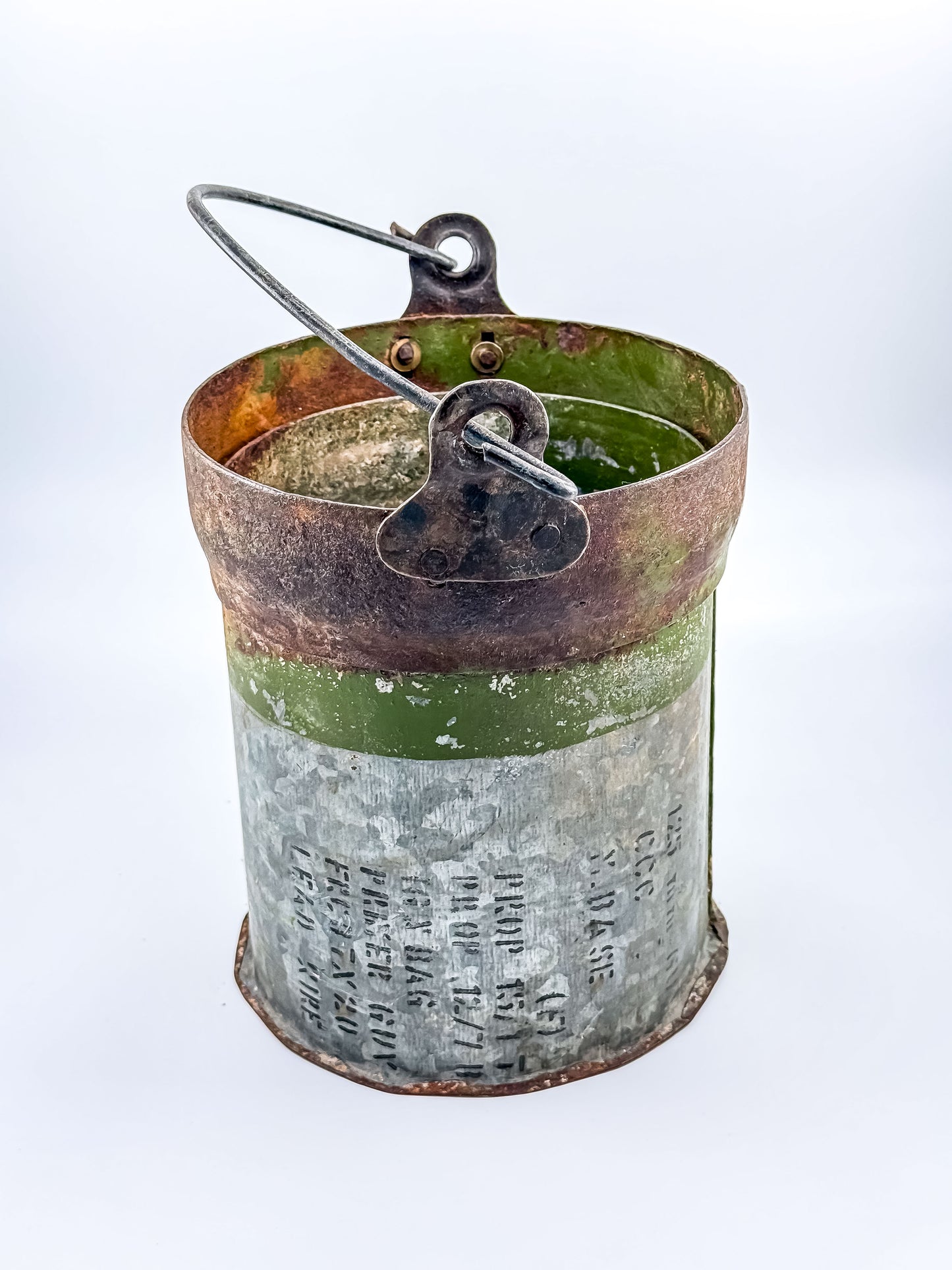 Vintage Metal Ammo Canister Bucket