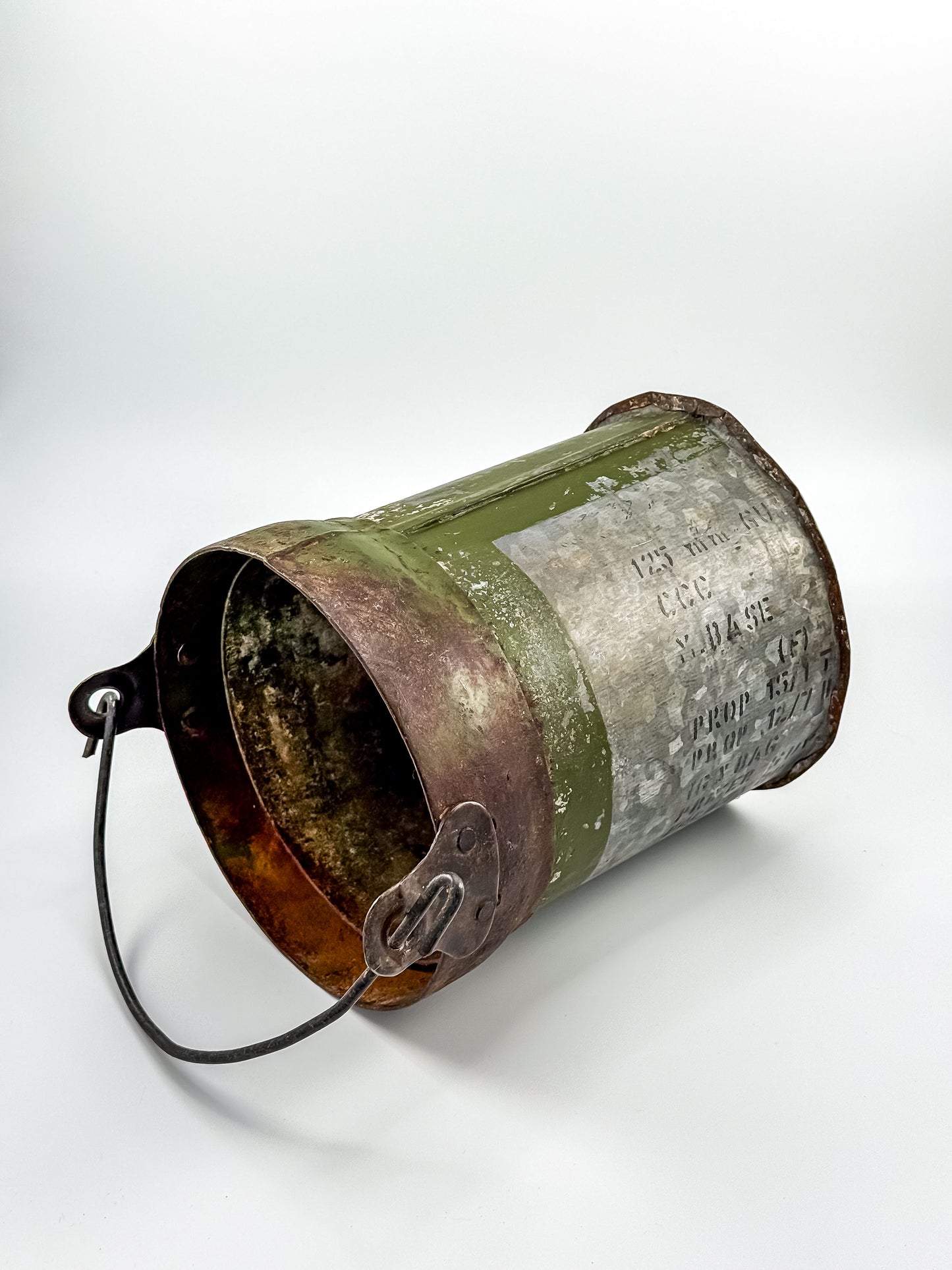 Vintage Metal Ammo Canister Bucket