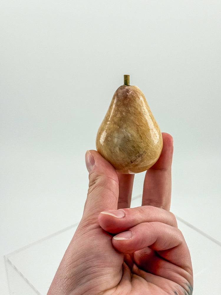 Vintage Alabaster Fruit Set - Three Pears and Two Peaches