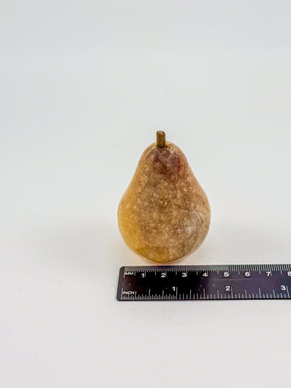 Vintage Alabaster Fruit Set - Three Pears and Two Peaches