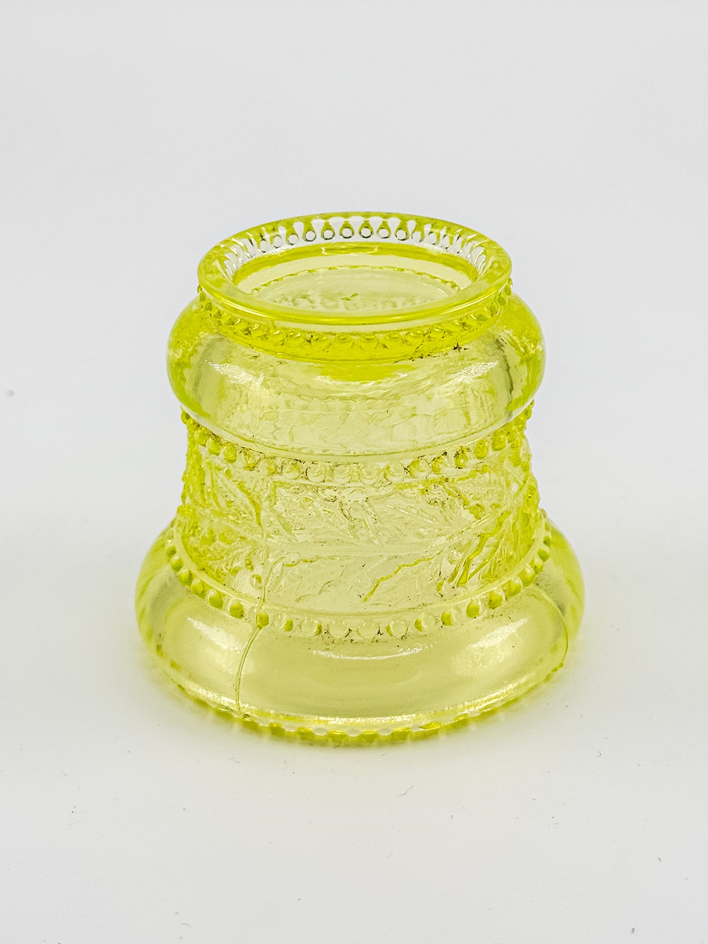 Vintage Joe St Claire Uranium Vaseline Glass Toothpick Matchstick Holder