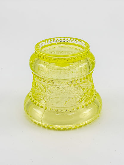 Vintage Joe St Claire Uranium Vaseline Glass Toothpick Matchstick Holder