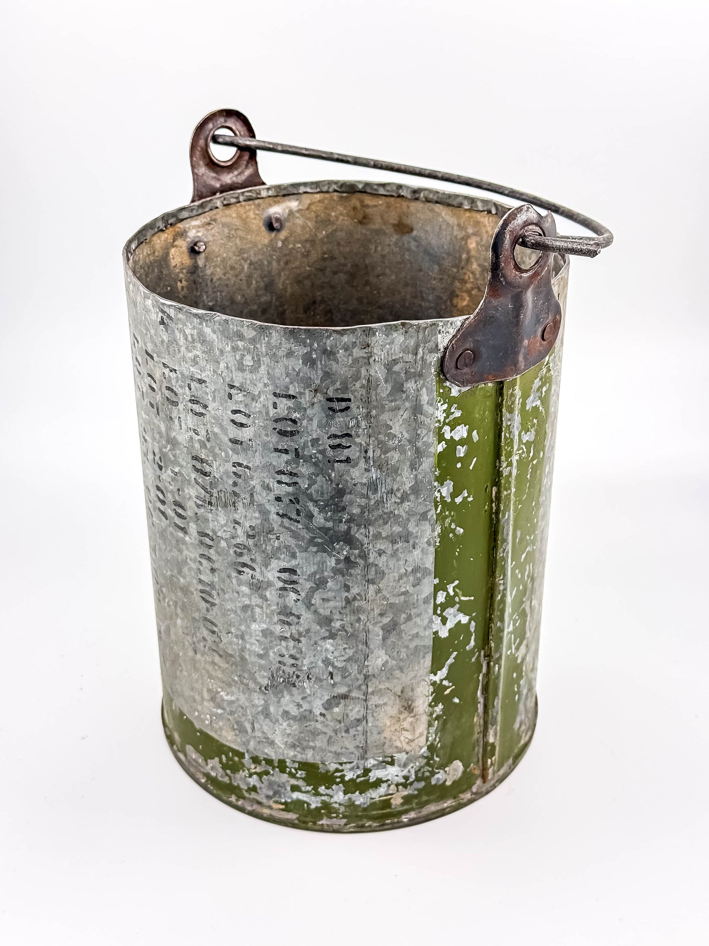Vintage Metal Ammo Canister Bucket