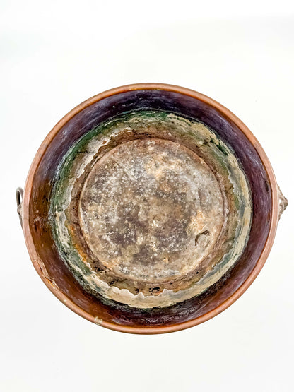 Antique Brass Footed Jardinière with Lion Handles