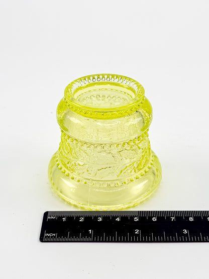 Vintage Joe St Claire Uranium Vaseline Glass Toothpick Matchstick Holder
