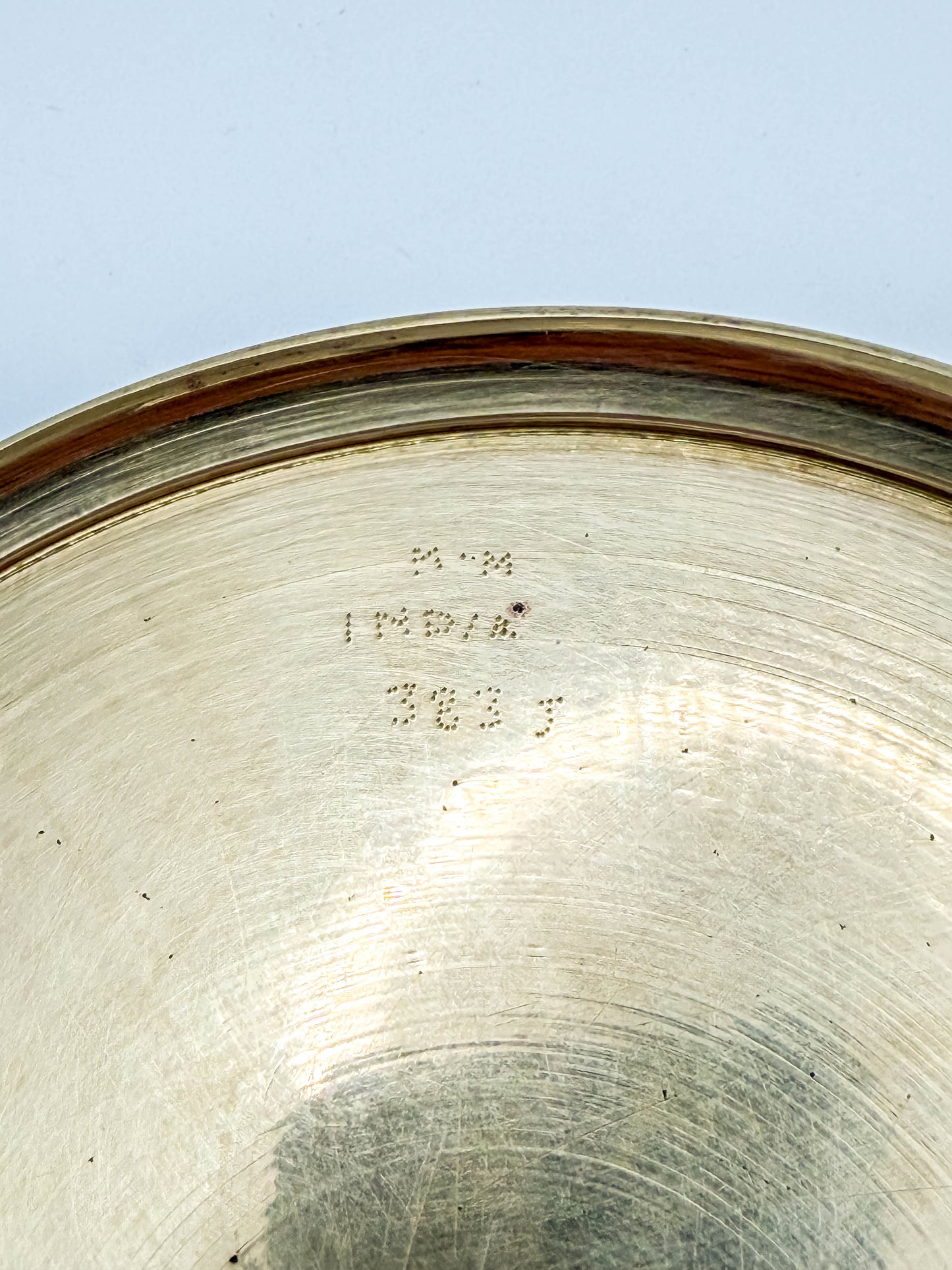 Vintage Brass Etched Floral Round Trinket Box