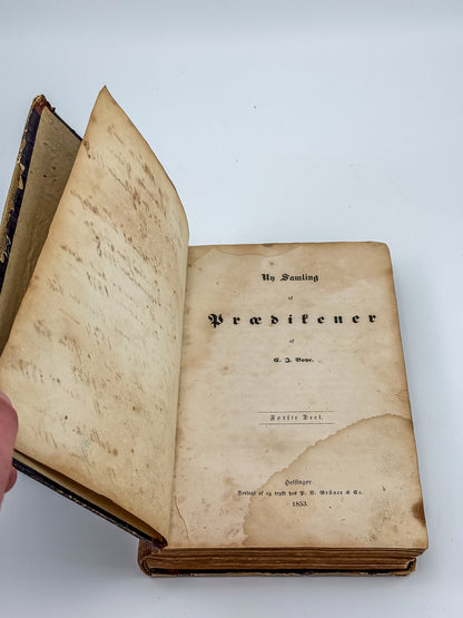 1853 Ny Samling af Prædikener - Danish Sermon Collection by C. J. Bone